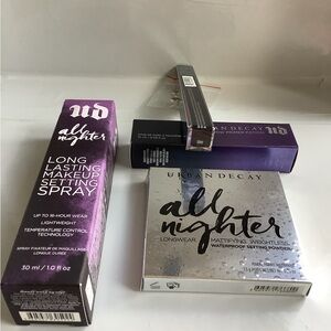Urban decay full size not samples kit all night, makeup set spray 24/7, primer